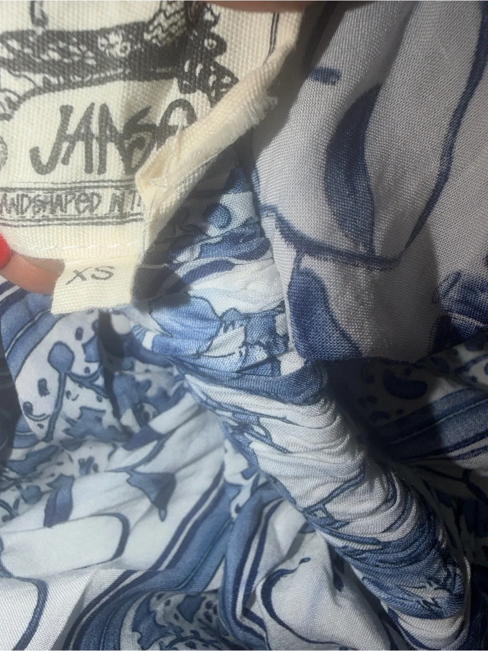 JAASE Floral Print Pull on Blue and White Maxi Skirt(Size Small) - Picture 6 of 6